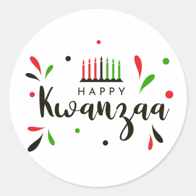 Autocollant de sceau d'enveloppe Joyeux Kwanzaa (Devant)
