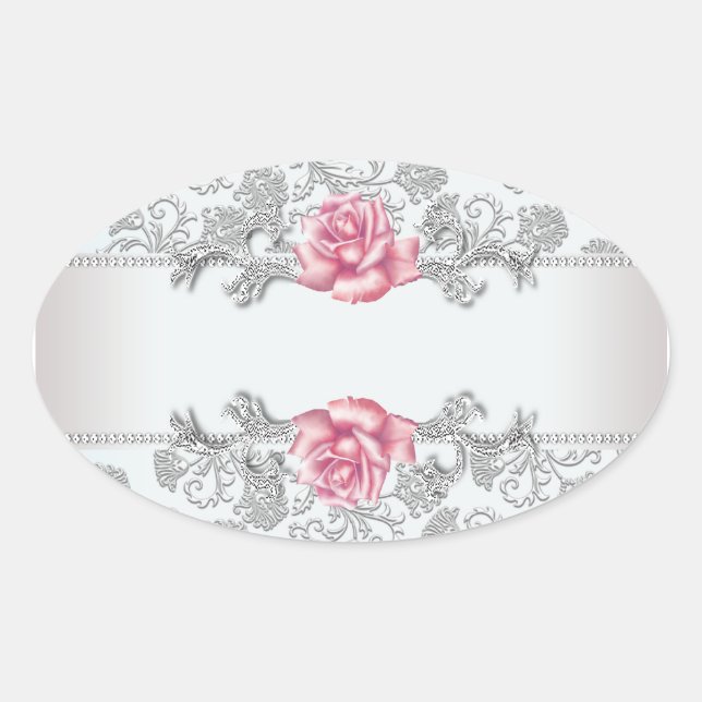 Autocollant de scellé d'enveloppe en rose rose dam (Devant)