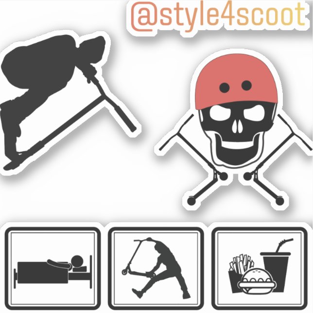 Autocollant de scooter Freestyle pack 3 (Devant)