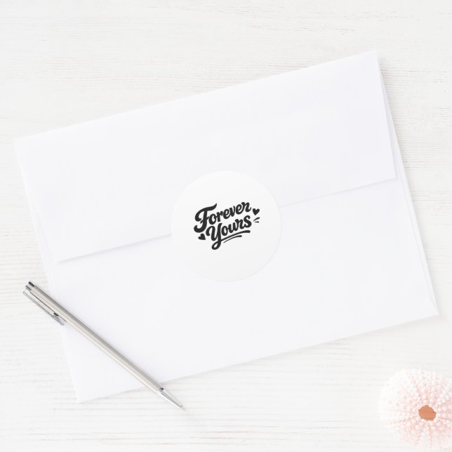 Autocollant de script romantique Forever Yours | A (Enveloppe)