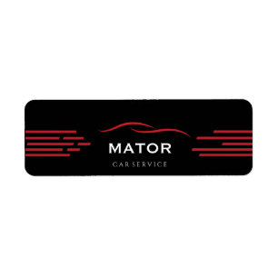 Autocollant de service de voiture noir et rouge