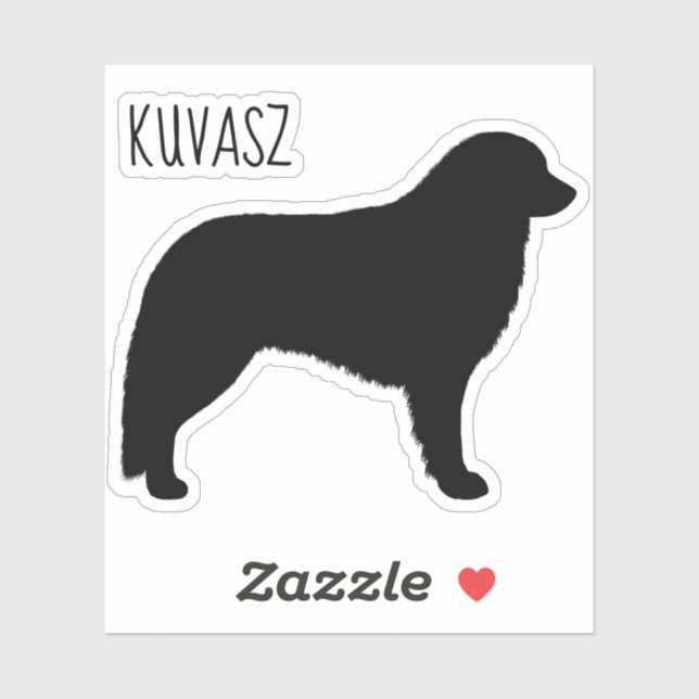 Autocollant de silhouette de Kuvasz (Feuille)