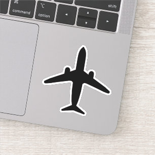 Autocollant de silhouette de l'avion noir
