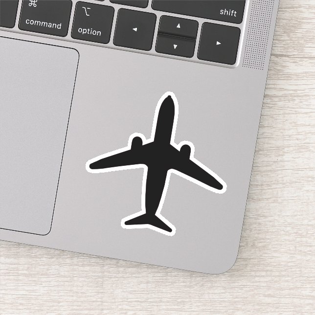 Autocollant de silhouette de l'avion noir (Détail)