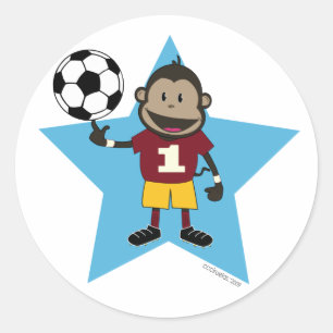 Autocollant de singe de football