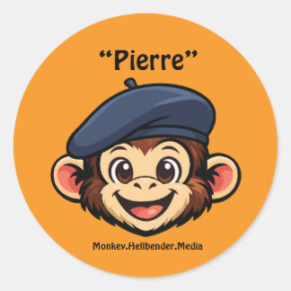 Autocollant de singe macaque kaki - Pierre