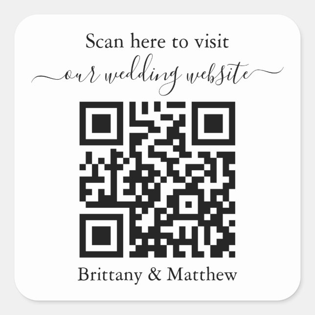 Autocollant de site Web QR Code pour mariage (Devant)