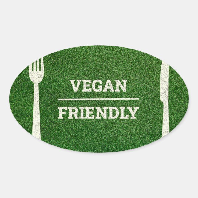 Autocollant de style football et rugby vegan frien (Devant)