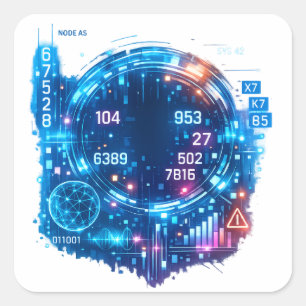 Autocollant de système d'IA futuriste – Tête de do