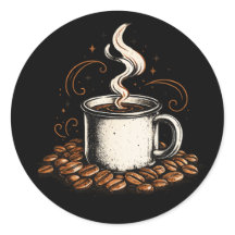 Autocollant de tasse à café vintage | Vi amateur d