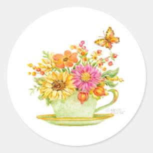 Autocollant de tasse à thé d'automne