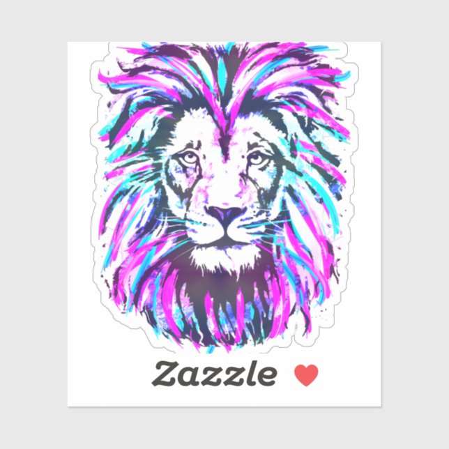 Autocollant de tête de lion - Autocollant de lion  (Feuille)