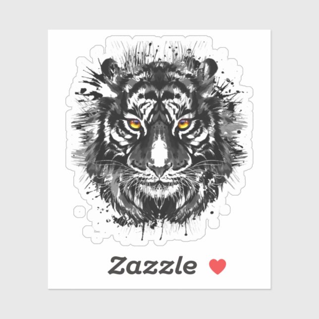 Autocollant de tête de tigre - Sticker de tigre no (Feuille)