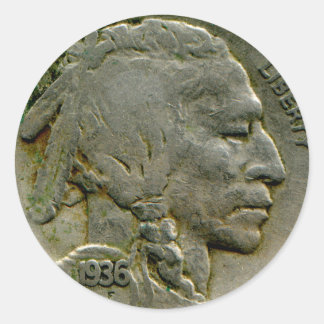 Autocollant de têtes de nickel "Buffalo" américain
