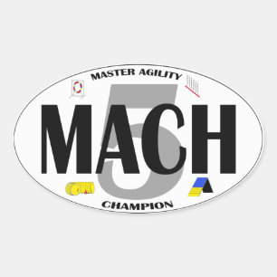 Autocollant de titre d'agilité de chien MACH 5