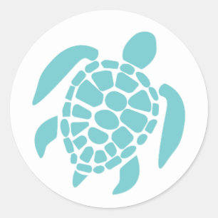 Autocollant de tortue Turquoise légère   Sticker à