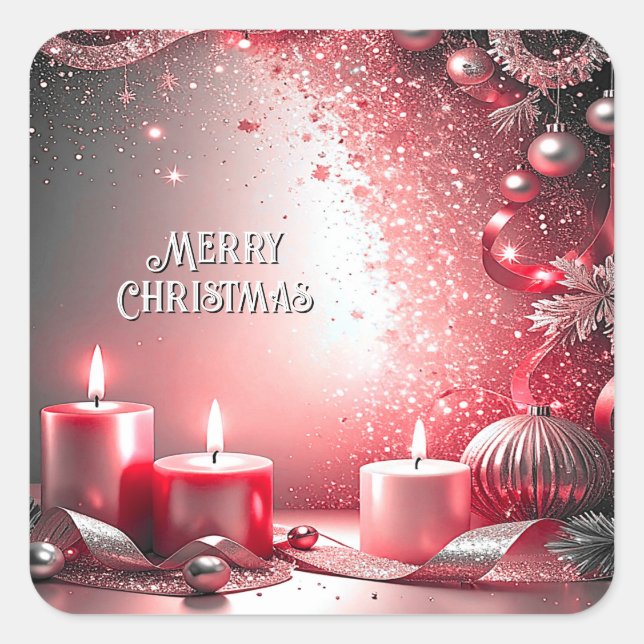 Autocollant de vacances de Noël décoratif à bougie (Devant)