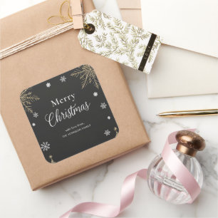 Autocollant de vacances de Noël joyeux en or moder