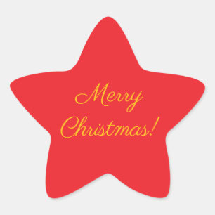 Autocollant de vacances Joyeux Noël Étoile Rouge