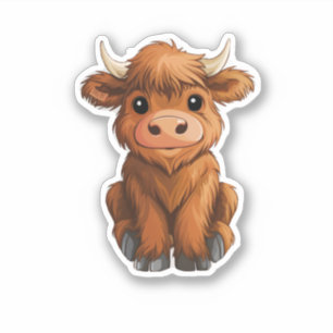 Autocollant de vache Highland