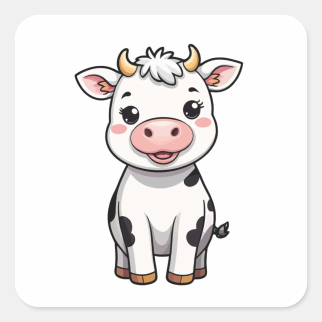 Autocollant de vache Kawaii (Devant)