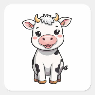 Autocollant de vache Kawaii