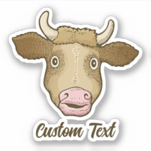 Autocollant de vache surpris