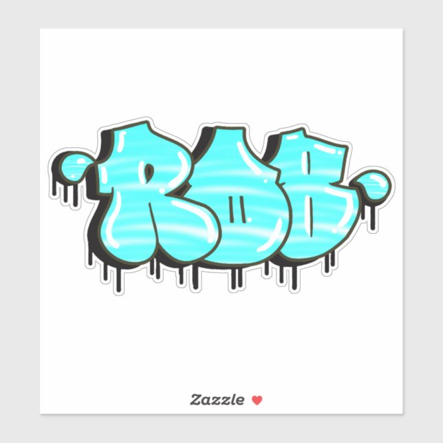 Autocollant de vinyle "Rob" Coupé sur mesure (Feuille)