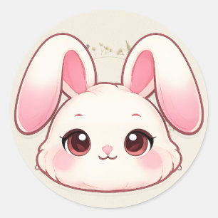 Autocollant de visage de lapin Kawaii Mignon