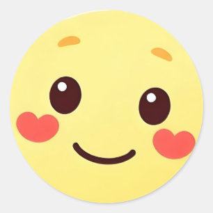 Autocollant de visage souriant Kawaii mignon avec