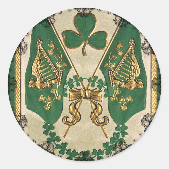 Autocollant de vœux pour la Saint-Patrick (Devant)
