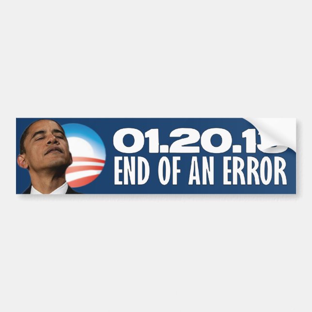 Autocollant De Voiture 01.20.13 - Fin d'une erreur - anti Obama (Devant)