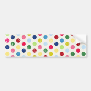 AUTOCOLLANT DE VOITURE 1009 CERCLES POIS EN COULEUR ROSE ORAN COLORÉ