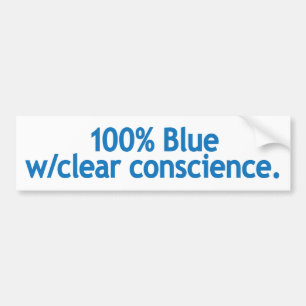 Autocollant De Voiture 100% Bleu avec conscience claire.