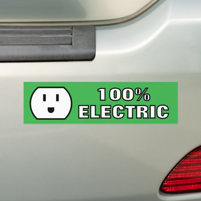 Autocollant De Voiture 100% électrique prise d'alimentation heureux (En voiture)