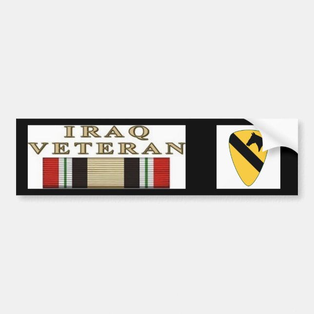 Autocollant De Voiture 10x10_1stCav-Logo_V01, combattant d'Irak (Devant)