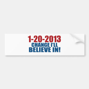 Autocollant De Voiture 1-20-2013 le changement croient