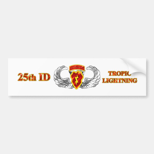 Autocollant De Voiture 25ème Foudre tropicale aéroportée d'identification (Devant)