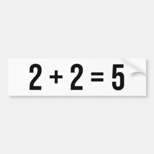 Autocollant De Voiture 2 + (deux plus deux égaux cinq) humeur 2 = 5 drôle