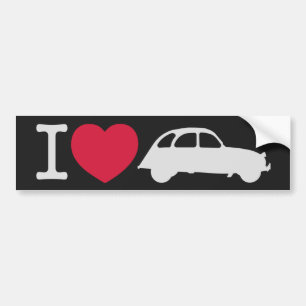 Autocollant De Voiture 2CV J'aime Deux Chevaux Oldtimer Voitures français