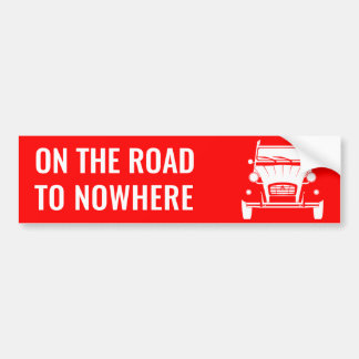 AUTOCOLLANT DE VOITURE 2CV 'ROAD TO NOWHERE' BUMPER' STICKER