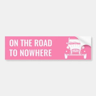 AUTOCOLLANT DE VOITURE 2CV 'ROAD TO NOWHERE' BUMPER' STICKER