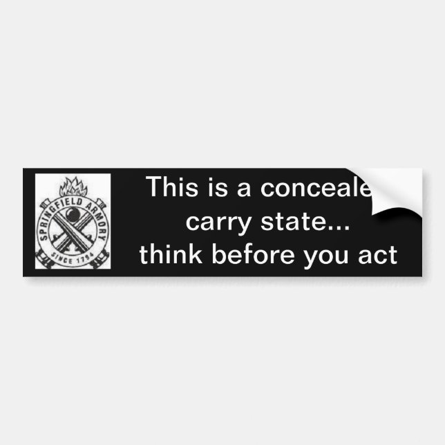 Autocollant De Voiture 2ème L'amendement/contrôle des armes/caché portent (Devant)