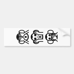 Autocollant De Voiture 3 Singes Sages Emoji