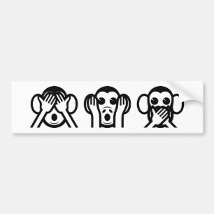 Autocollant De Voiture 3 singes sages Emoji