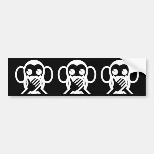 Autocollant De Voiture 3 Singes Sages Iwazaru 言 わ ざ Ne る Pas De Mal Emoji