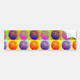 Autocollant De Voiture 4 couleurs Pop Art Basketball