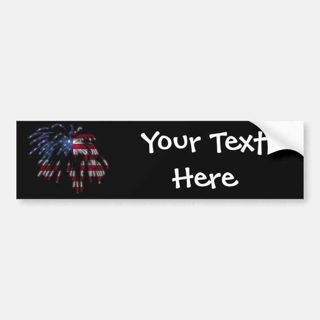 Autocollant De Voiture 4 juillet feux d'artifice et le drapeau américain (Devant)