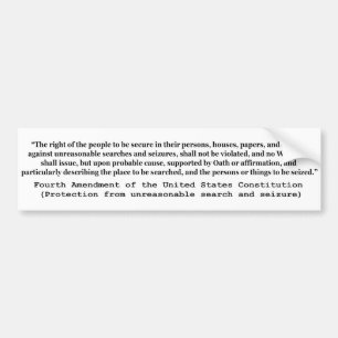 Autocollant De Voiture 4e amendement de la Constitution des États-Unis