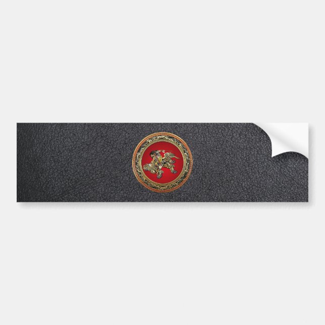 Autocollant De Voiture [500] Hokusai - Shoki Riding Shishi Lion (Devant)